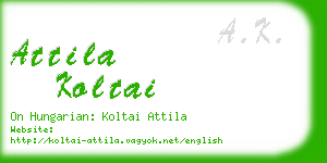 attila koltai business card